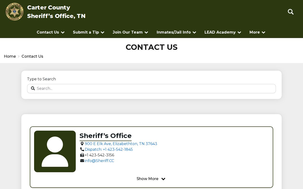 Carter County arrest history Sheriff Records Clerk contact directory