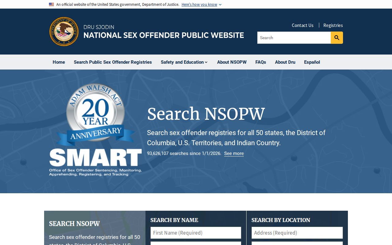National registry search used with a Carter County sex offender check