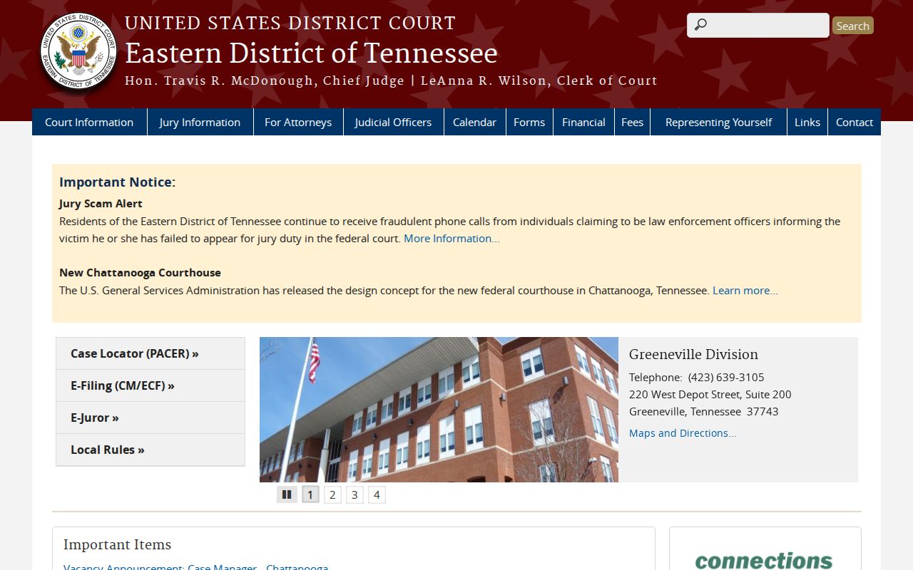 Eastern District federal court source for Carter County criminal history