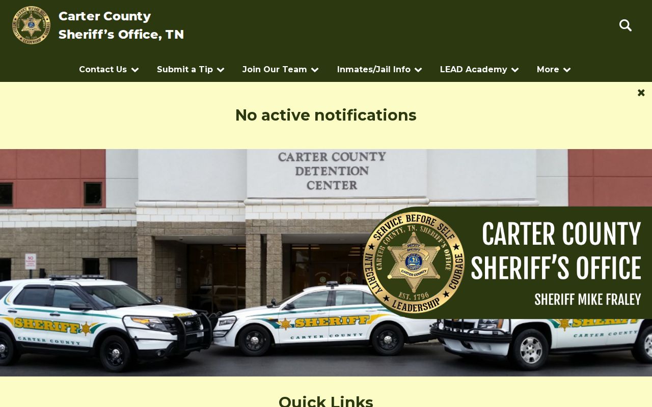 Carter County criminal history source at the sheriff's official website
