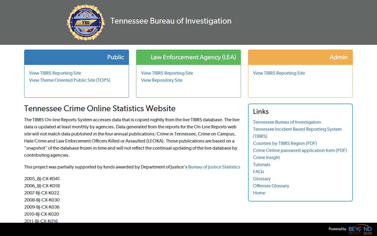 TBI CrimeInsight data source for Carter County criminal records